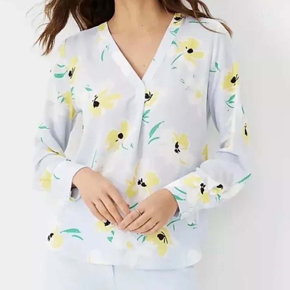Ann Taylor Pleat Front Blouse, Size S, EUC